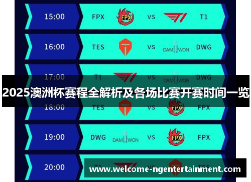2025澳洲杯赛程全解析及各场比赛开赛时间一览